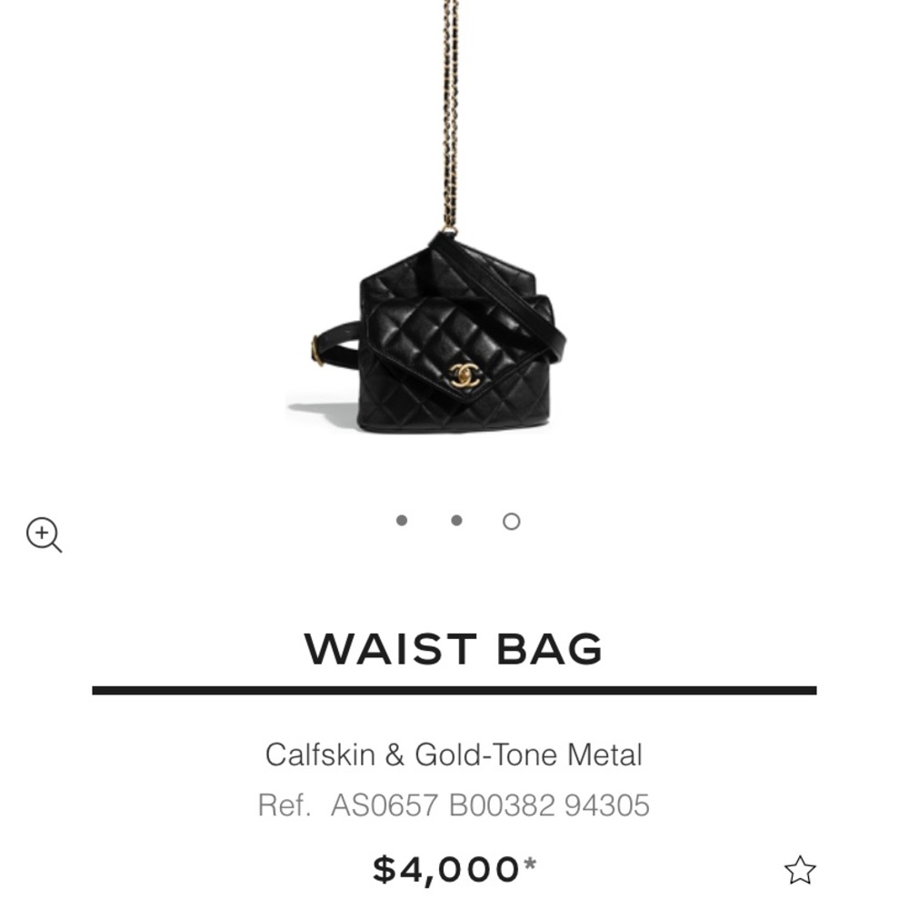 CHANEL calfskin waist body bag with gold chain - Picture 5 of 9
